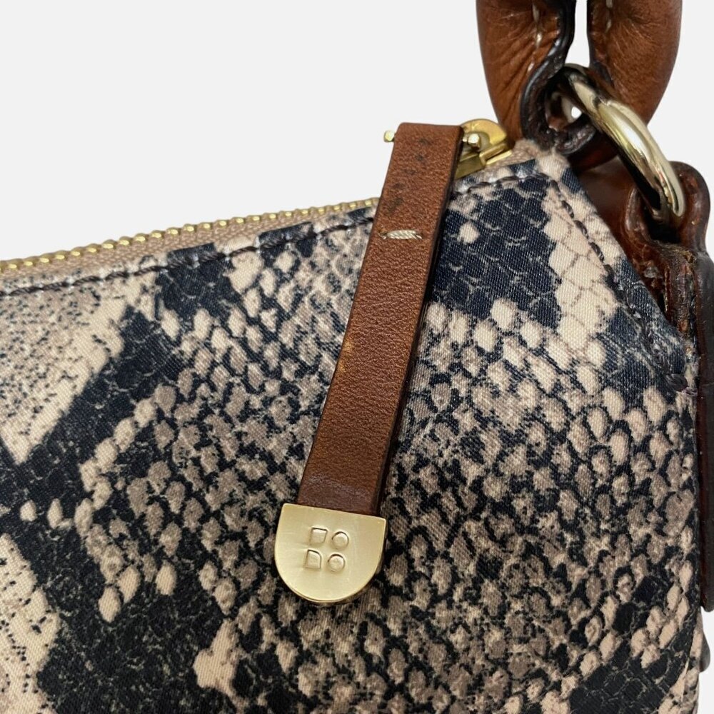 Kate Spade Handbag Python Sateen Brown Leather Tr… - image 7